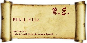 Mitli Eliz névjegykártya